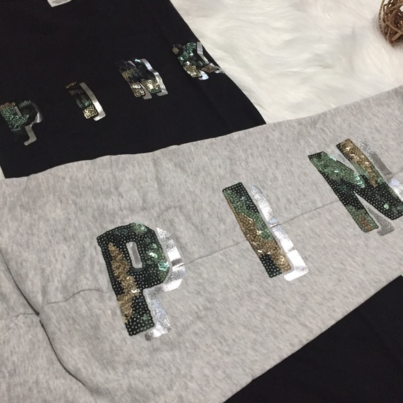 PINK Bling Campus SS tee/Joggers Large - Picture 2 of 6